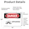 Signmission Explosives Danger Sign, Vinyl Decal, 14in W x 10in L, 2PK OS-2PACK-DS-D-1014-L-1212 - alternate 3